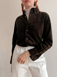 Chemise Vintage 80/90s brune  en velours côtelé S
