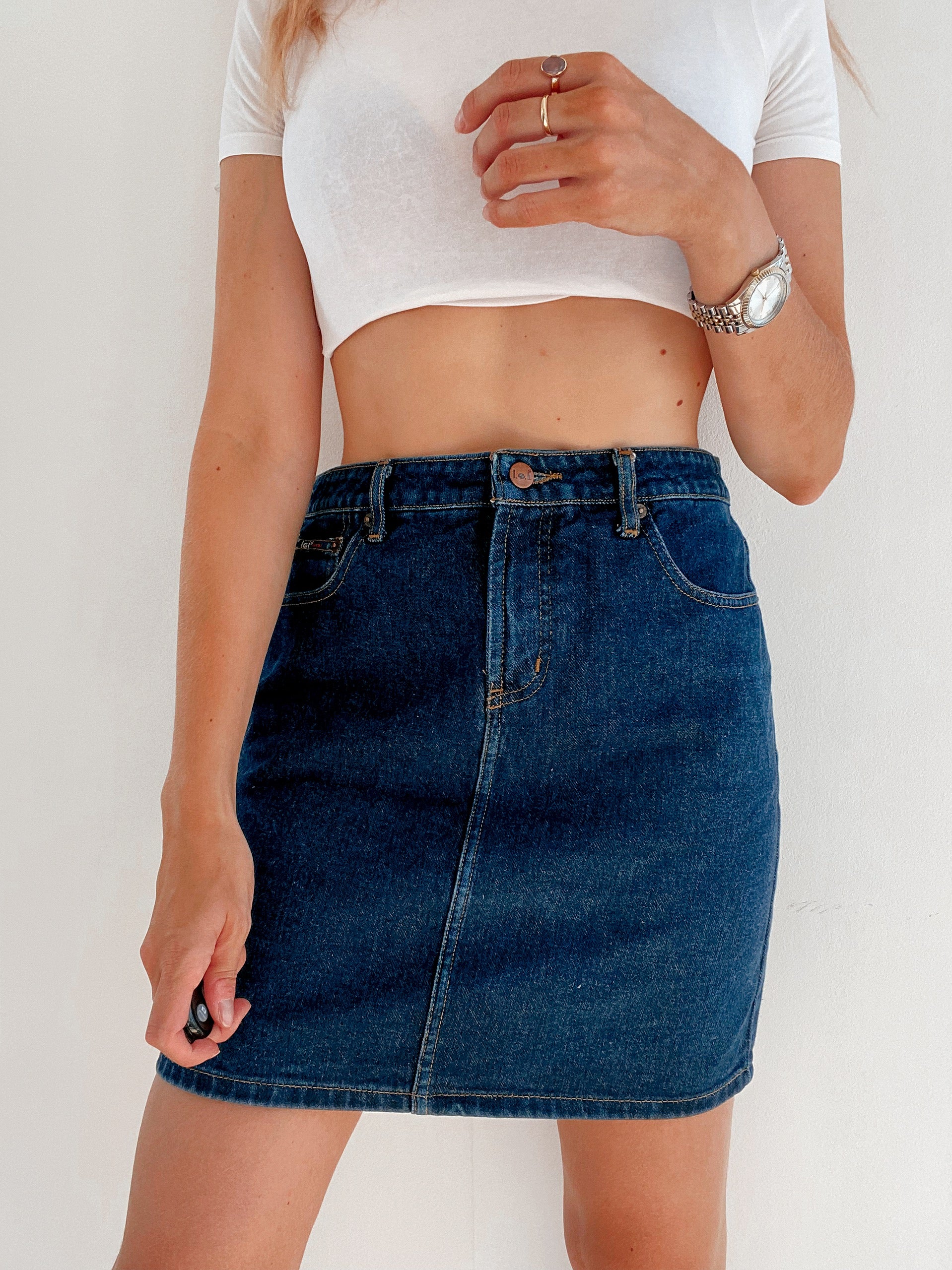 Vintage blauer Jeansrock L 