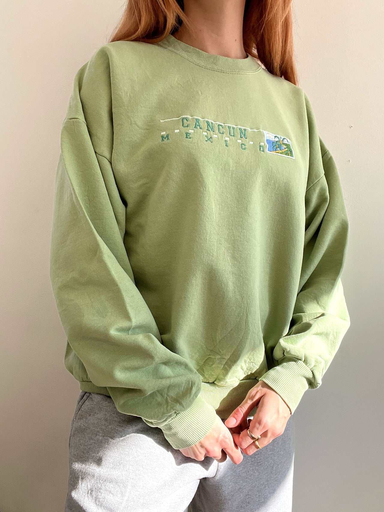 Pull vintage Cancun vert XL