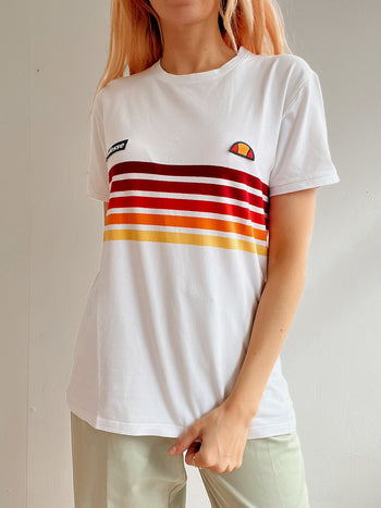 Tshirt vintage blanc et orange Ellesse M