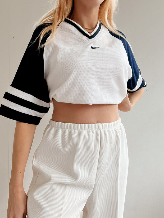 T-shirt de sport blanc vintage Nike L