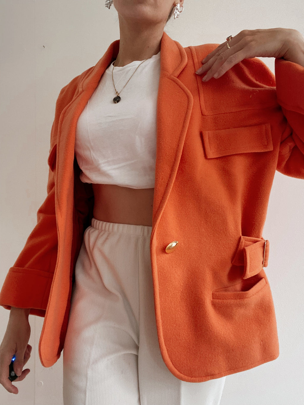 Veste vintage orange courte  M