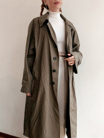 Trench coat vintage khaki très fin oversized XL