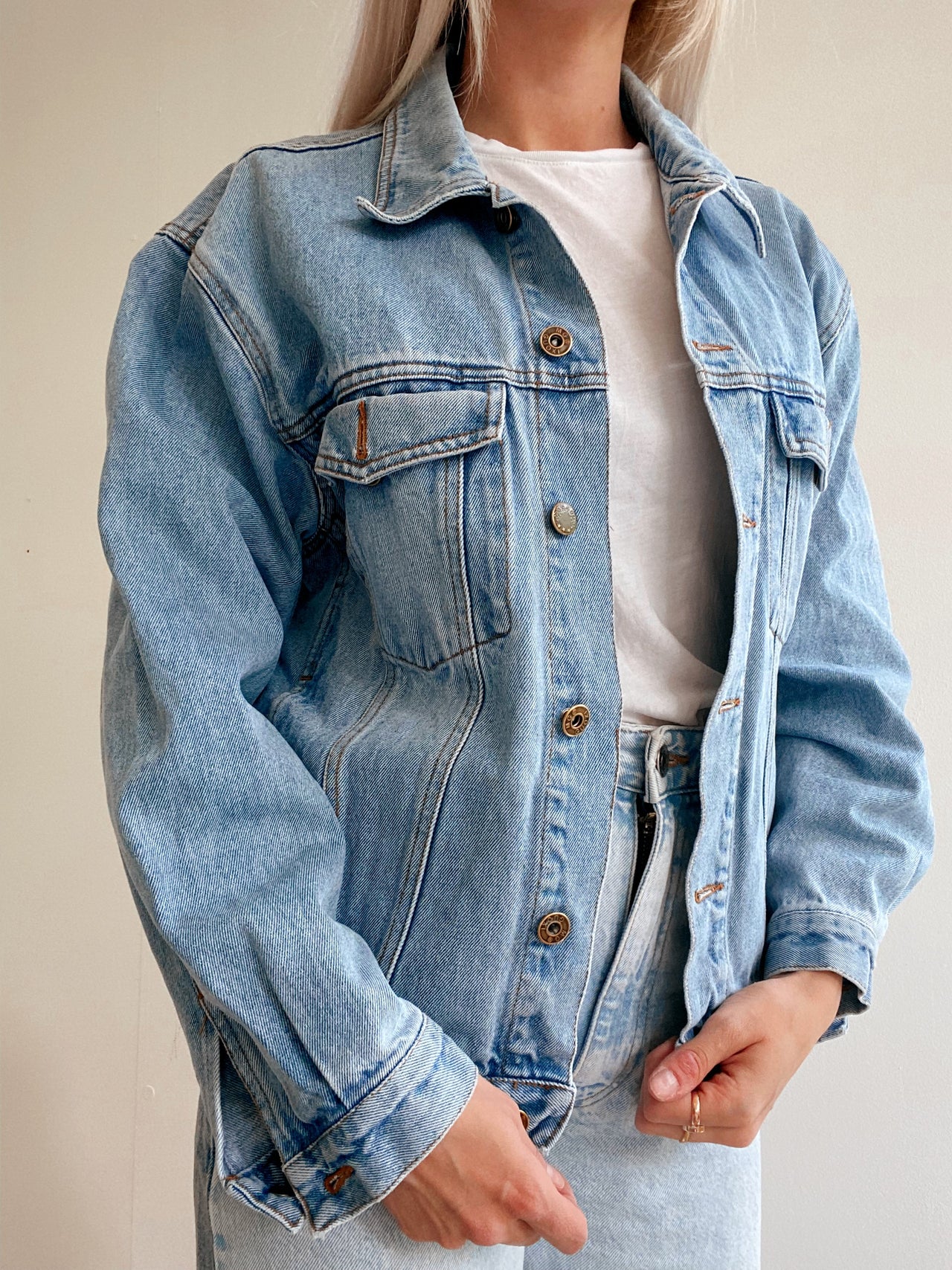 Veste en jeans vintage bleu clair  XXL