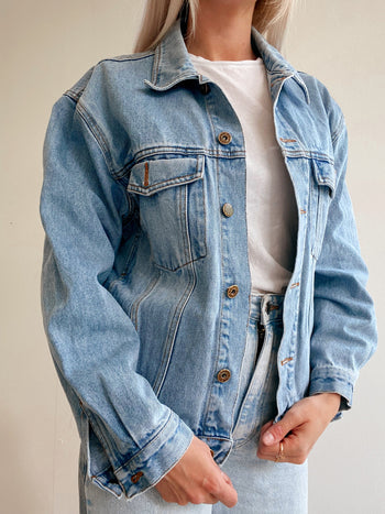 Veste en jeans vintage bleu clair  XXL