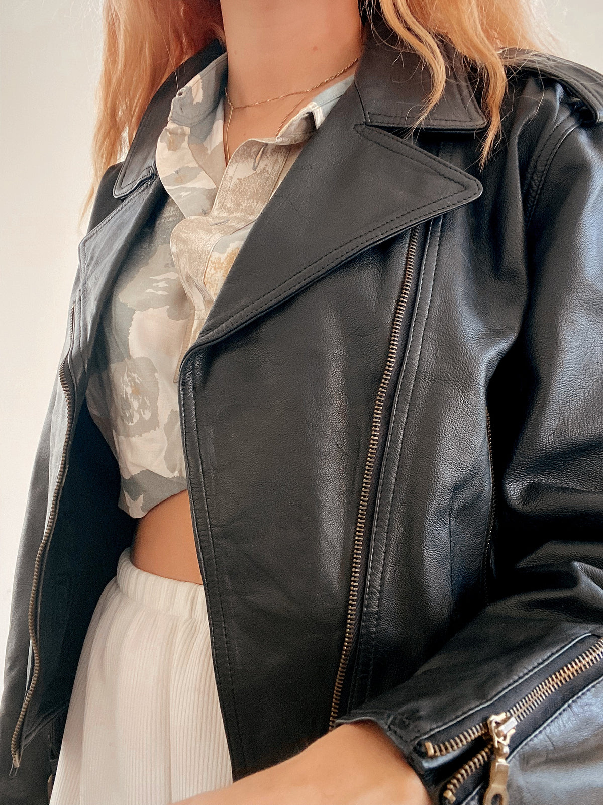Perfecto en cuir oversized noir M