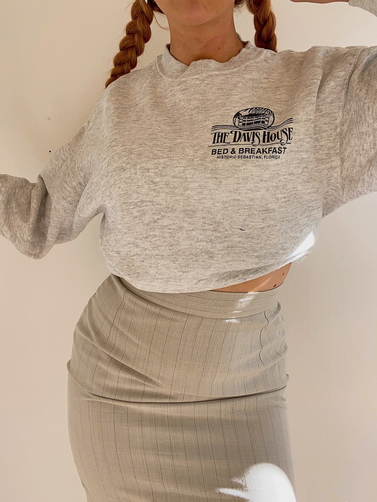 Pull USA gris clair The Davis House  M