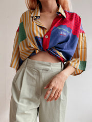 Chemise vintage 80’s multicolore à motifs