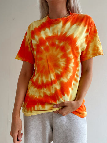 T-shirt vintage orange et jaune tie and dye M