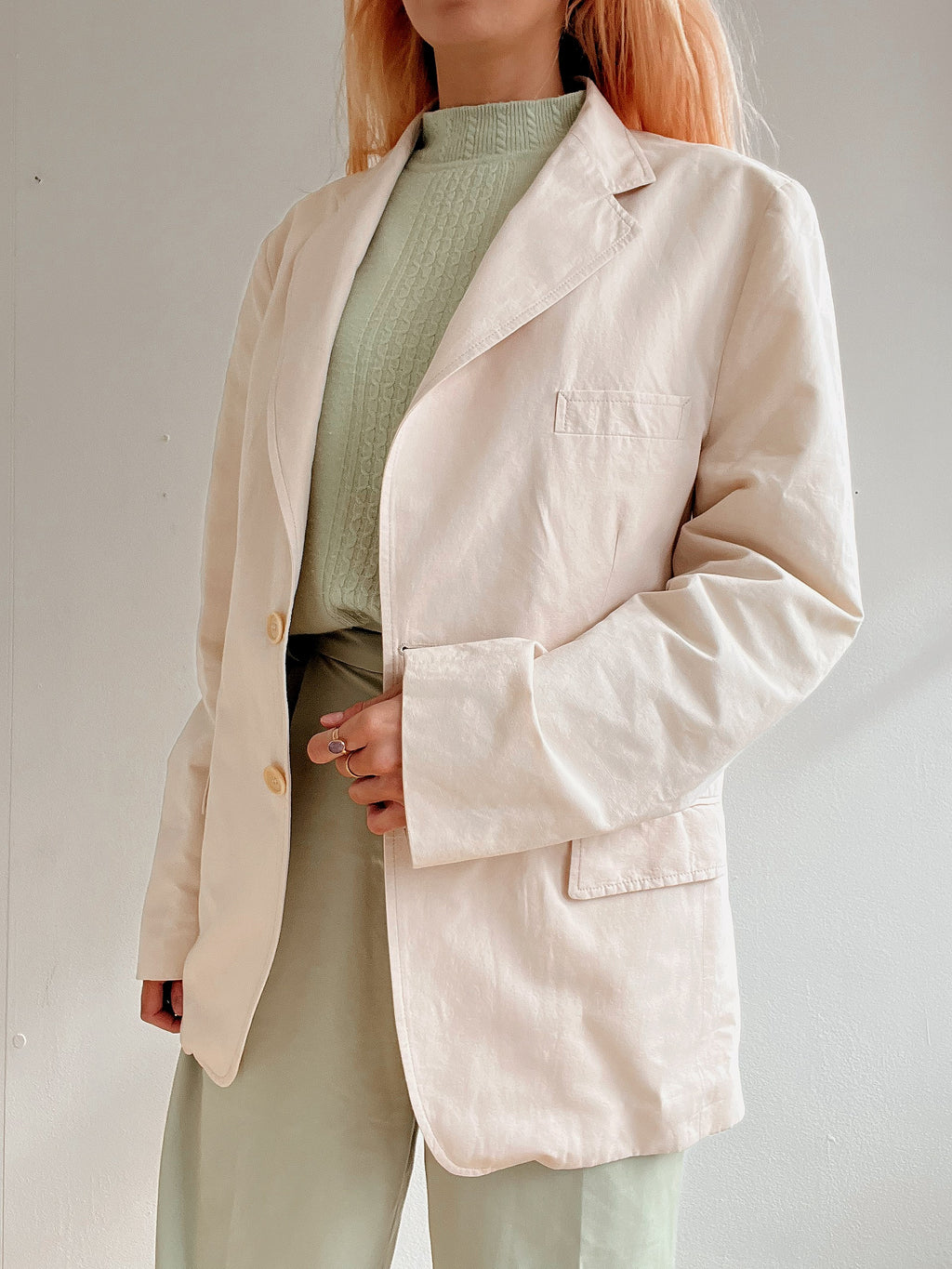 Veste blazer vintage rose très clair M