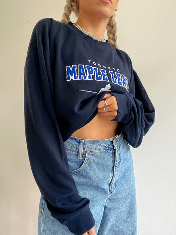 Pull vintage USA bleu foncé NHL  XL