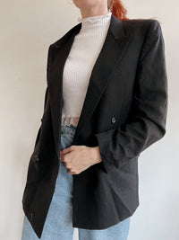 Veste blazer vintage noire lignée M