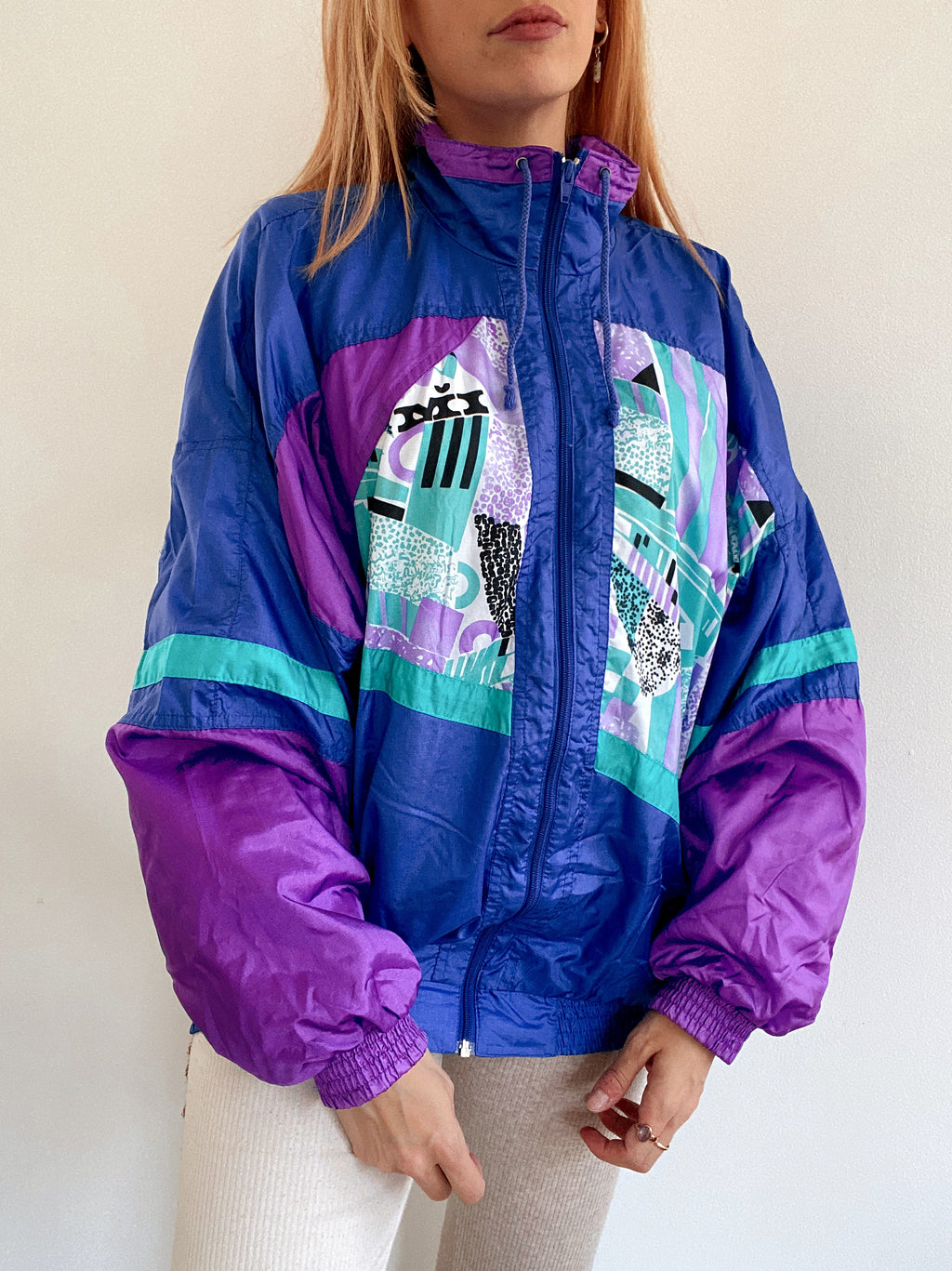 Vintage türkis lila Joggingjacke L
