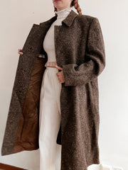 Manteau en laine vintage brun XL