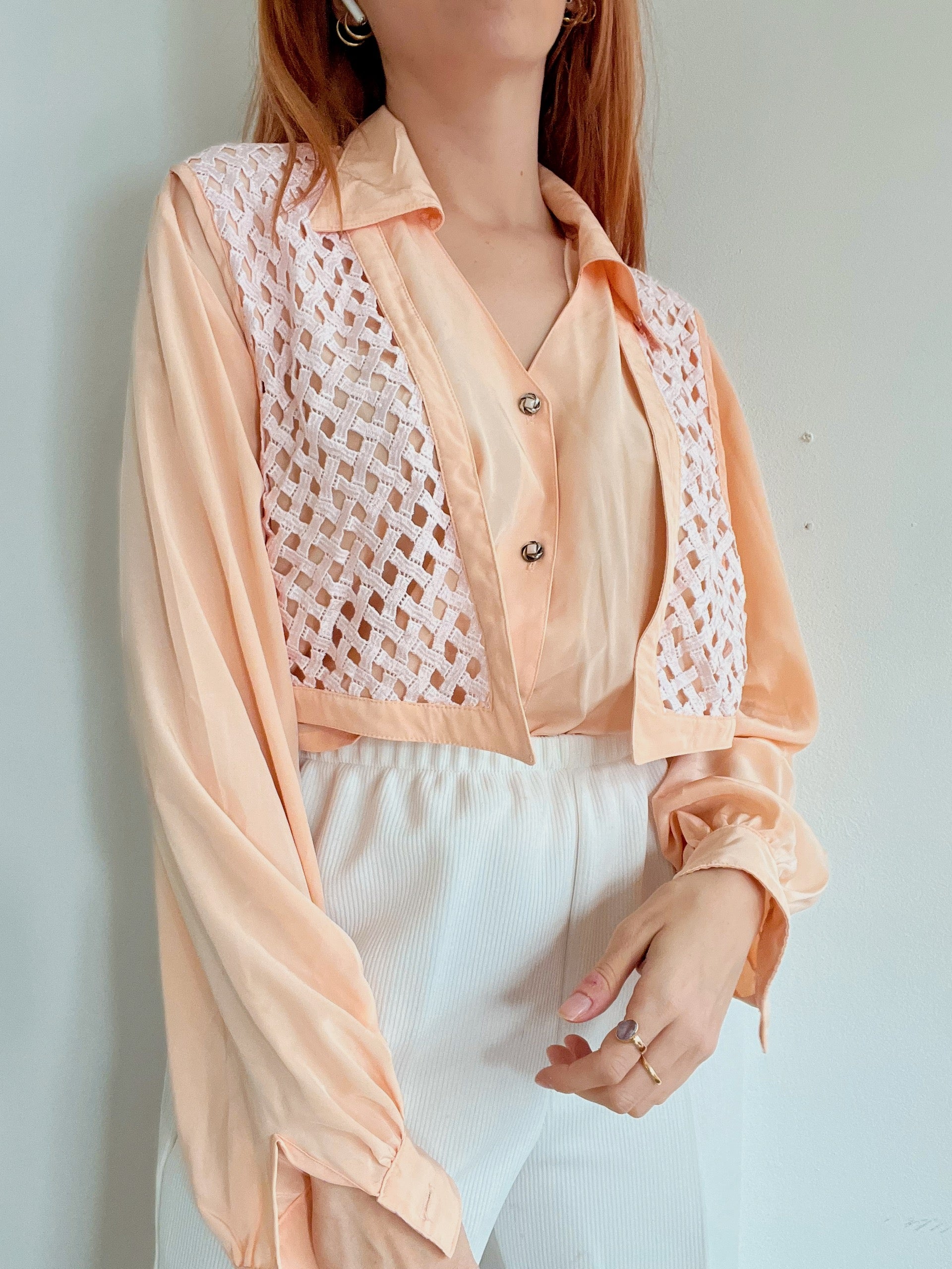 Chemise vintage corail M/L