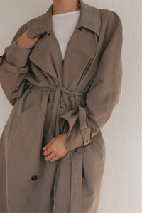Brown checkered 70/80s trench coat
