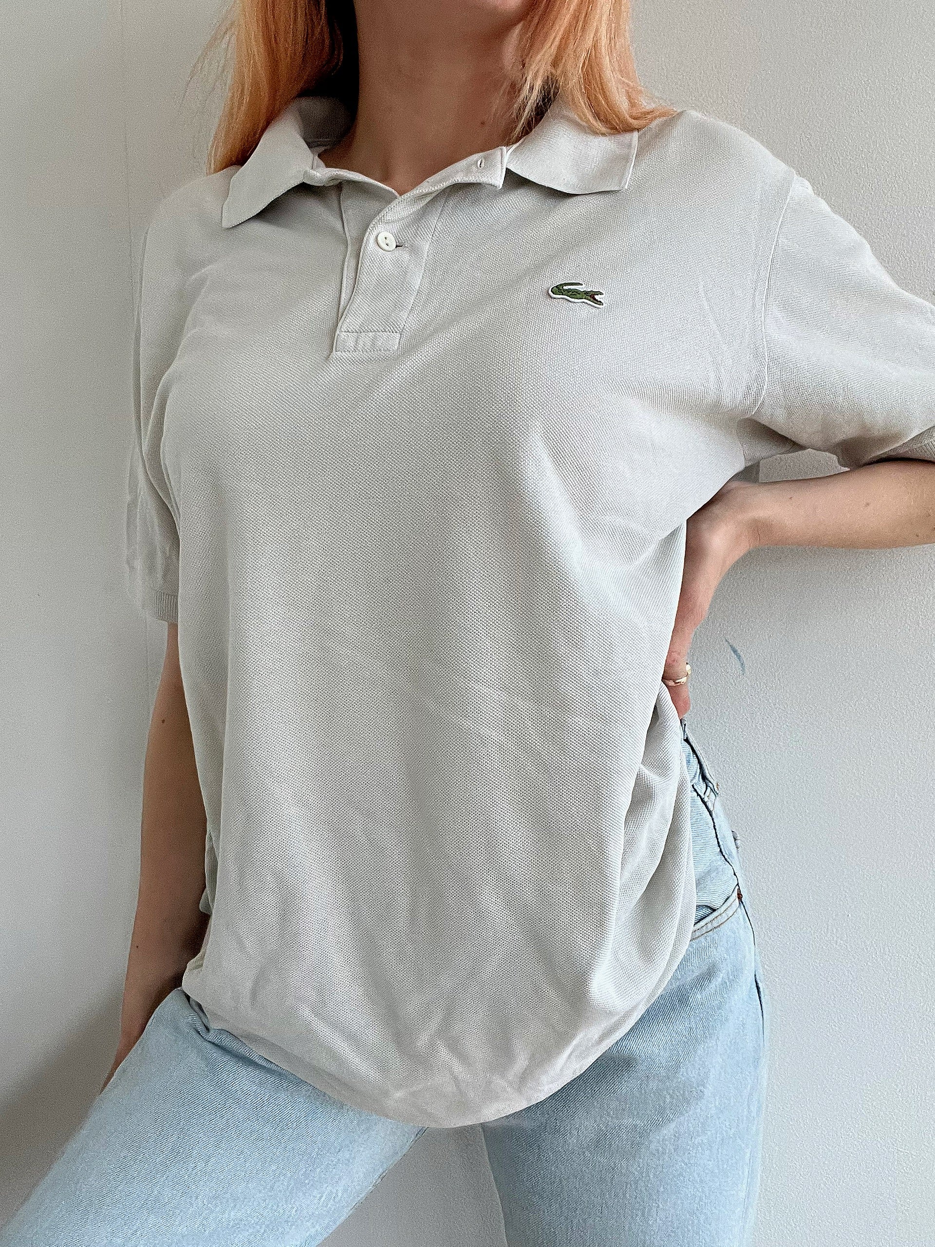 Polo Lacoste gris clair S/M