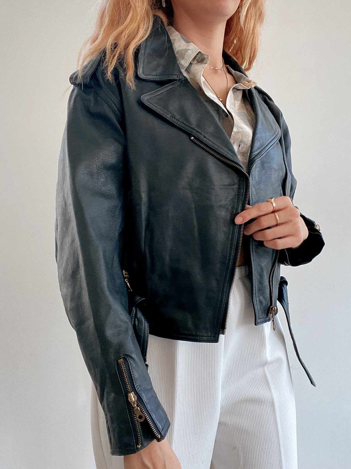 Perfecto en cuir oversized noir M