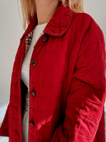 Veste vintage matelassée rouge M