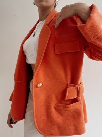 Kurze orangefarbene Vintage-Jacke M