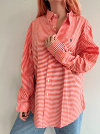 Chemise vintage Ralph Lauren à carreaux orange L