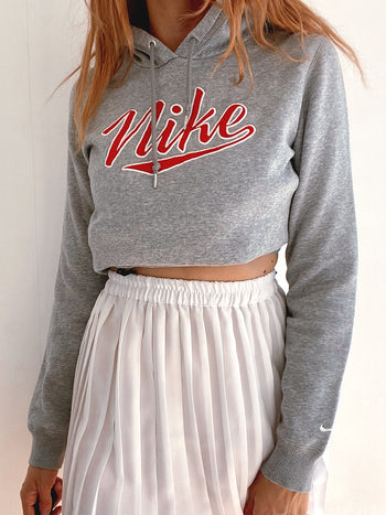 Pull vintage gris brodé Nike S