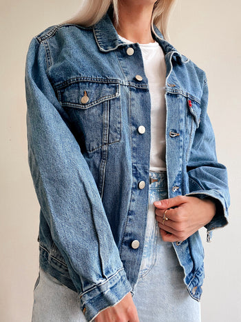 Veste en jeans vintage bleue L