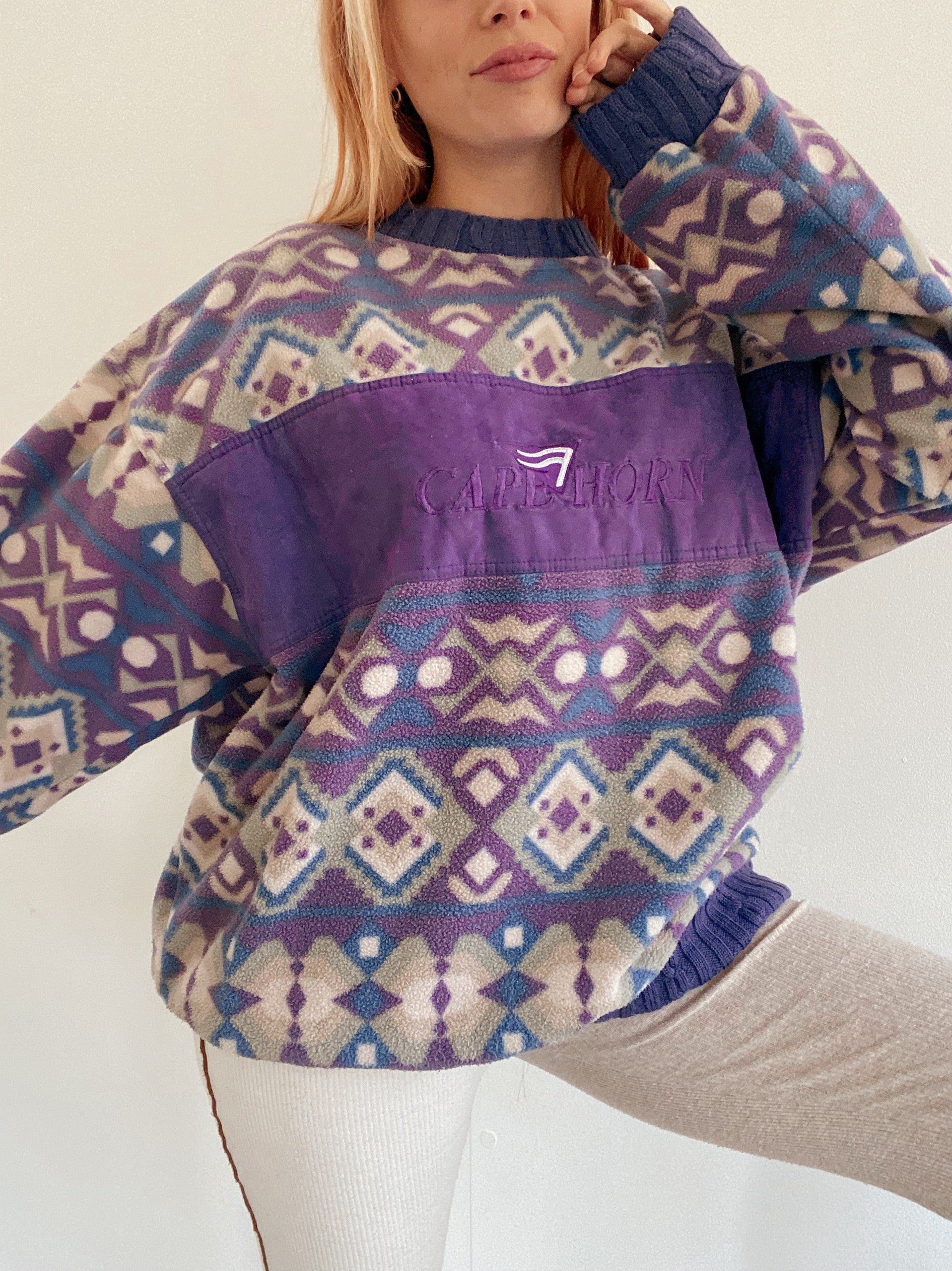 XL blue fleece sweater