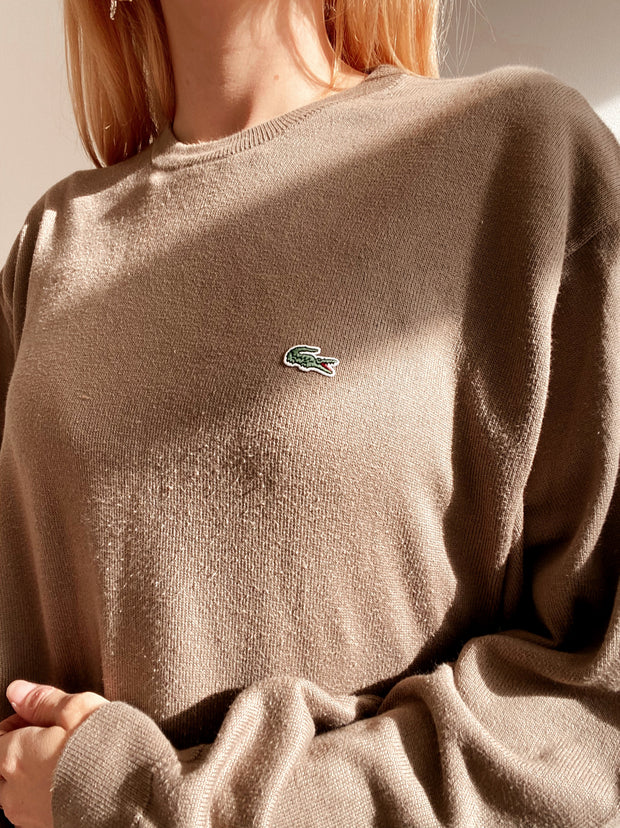 Pull en maille beige Lacoste L