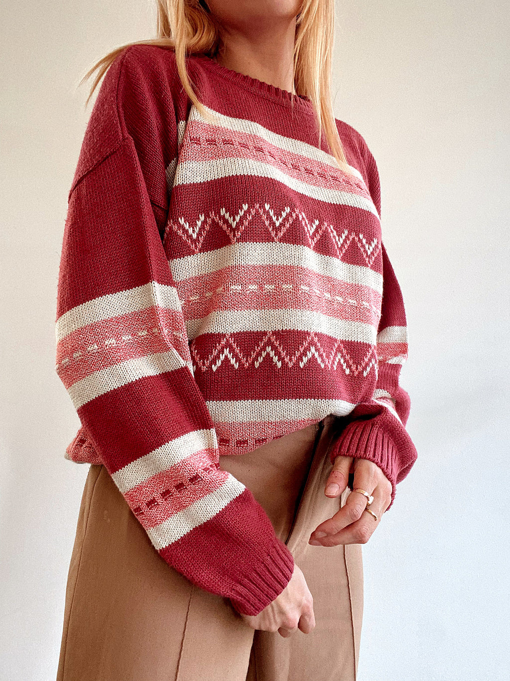 Vintage rosa Strickpullover
