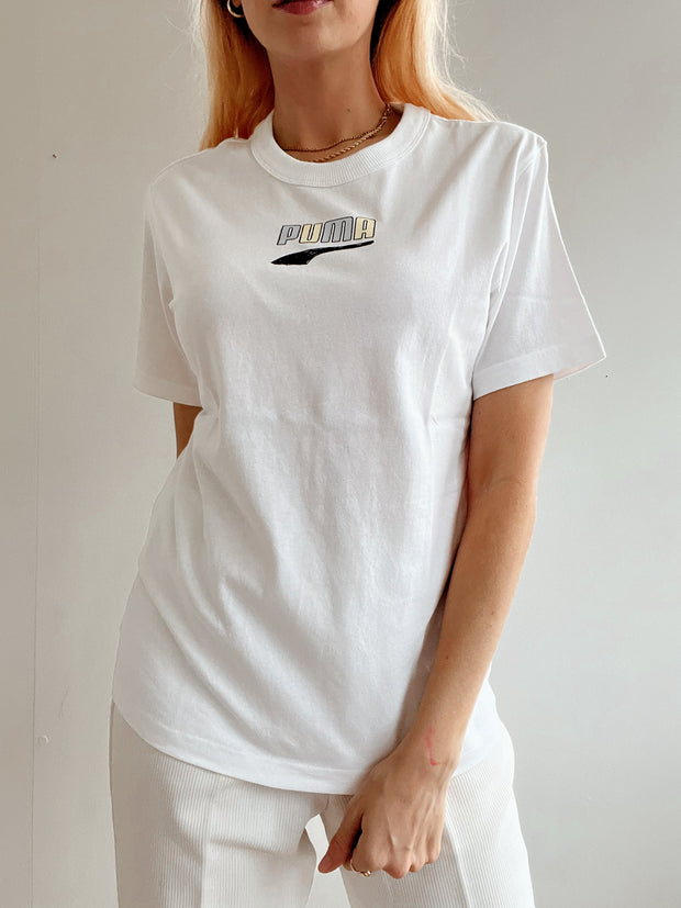 T-shirt blanc vintage Puma S