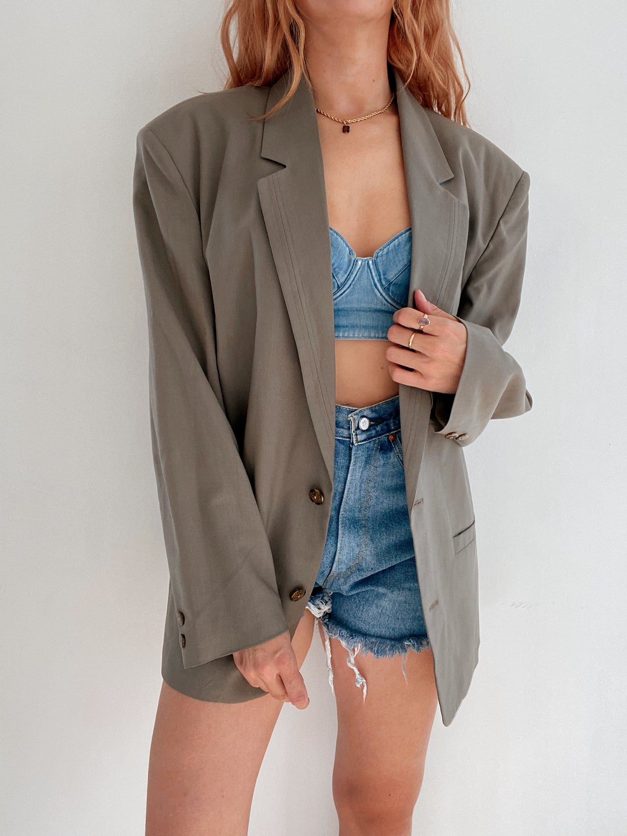 Oversized dark gray blazer jacket L