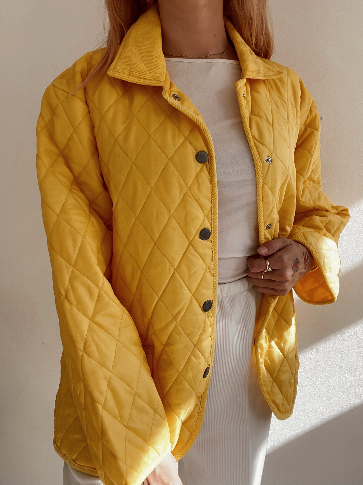 White and blue jacket with orange collar Adidas XL