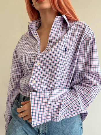 Ralph Lauren L Blue White/Black Striped Shirt