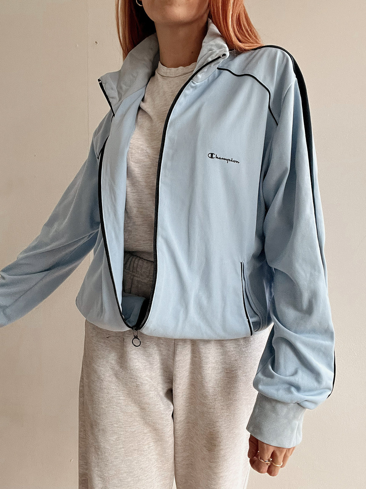 Veste de jogging vintage bleue clair Champion L