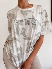 Nike XL Weiß Grau gemustertes T-Shirt