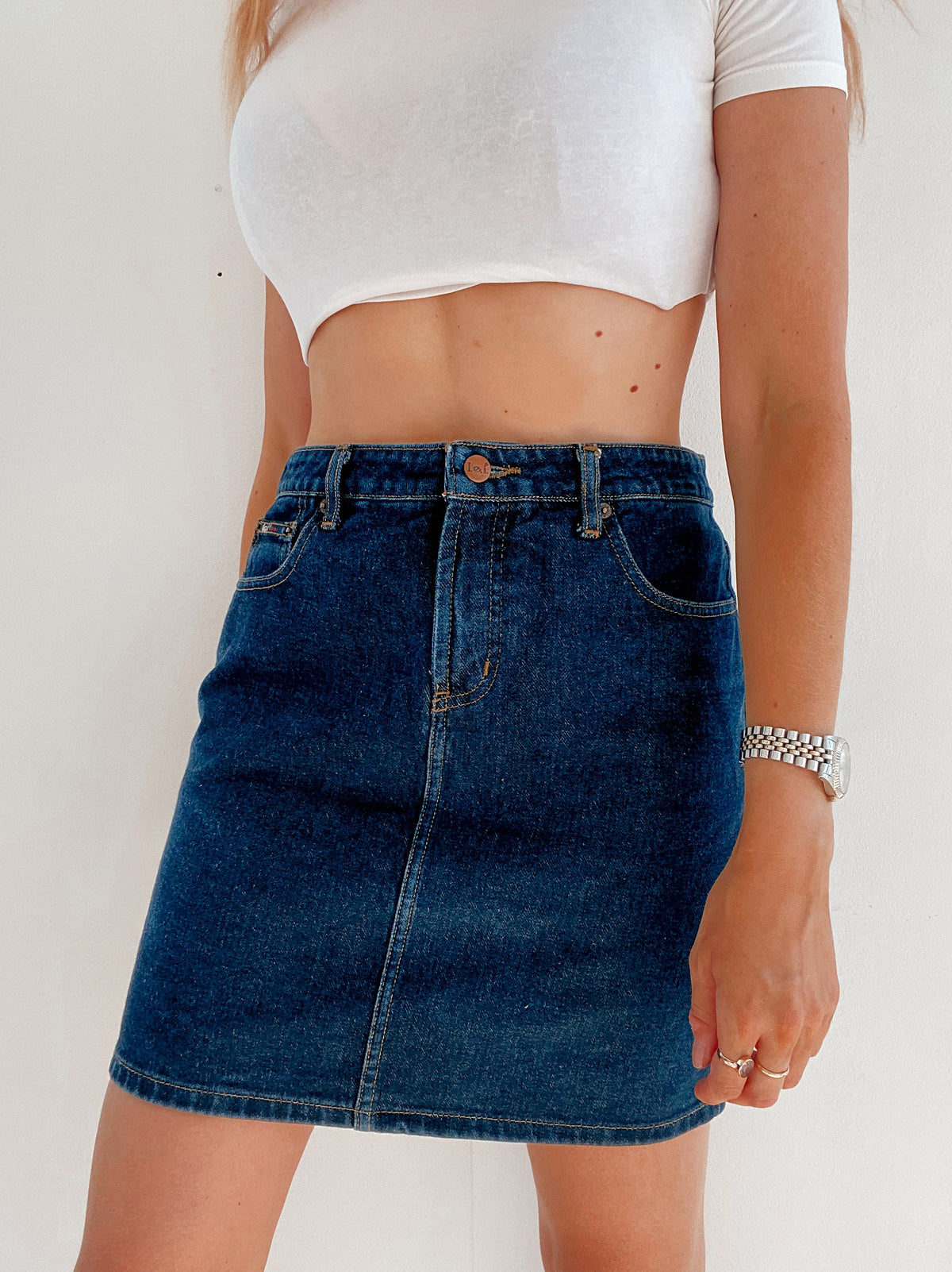 Jupe vintage bleue en jeans L