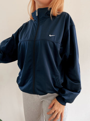 Vintage dunkelblaue Joggingjacke Nike M