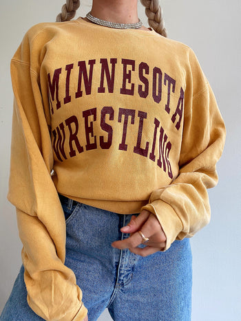 Pull vintage USA Jaune et Bordeaux Minnesota M