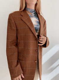 White and blue jacket with orange collar Adidas XL