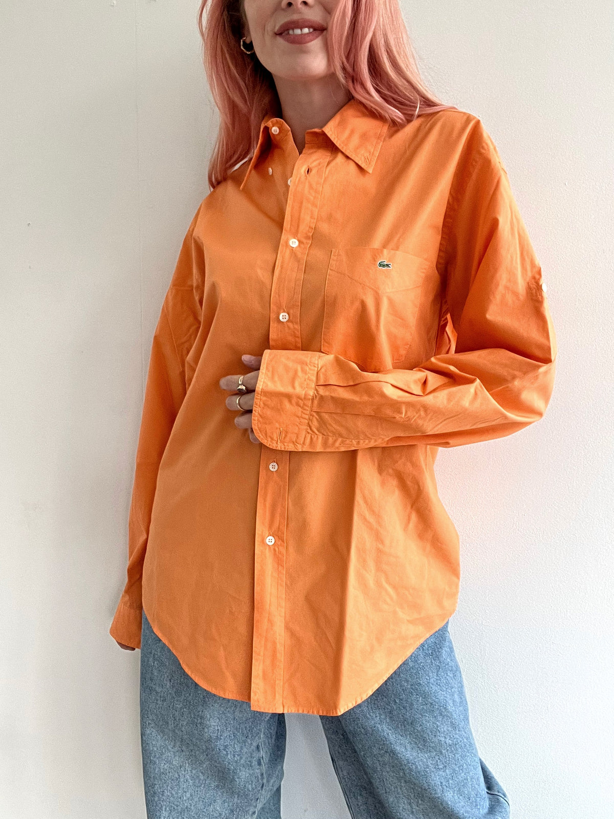 Chemise vintage Lacoste orange M/L